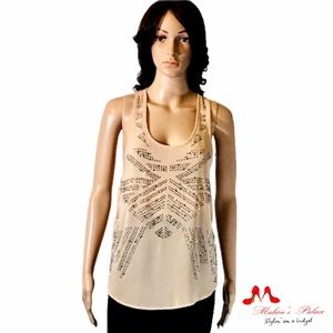 Forever 21 Stud Embellished Sleeveless Tank Top